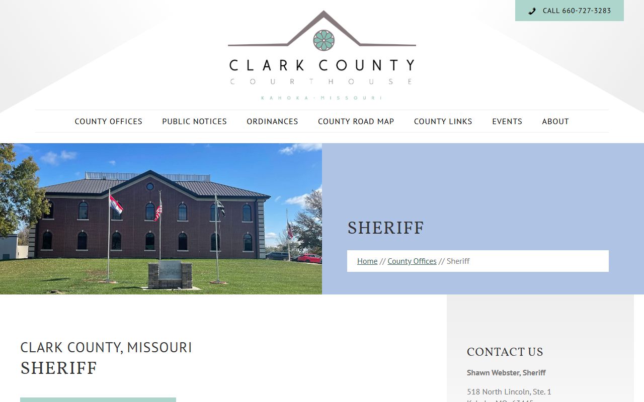 Clark County Sheriff arrest records and law enforcement in Clark County Missouri