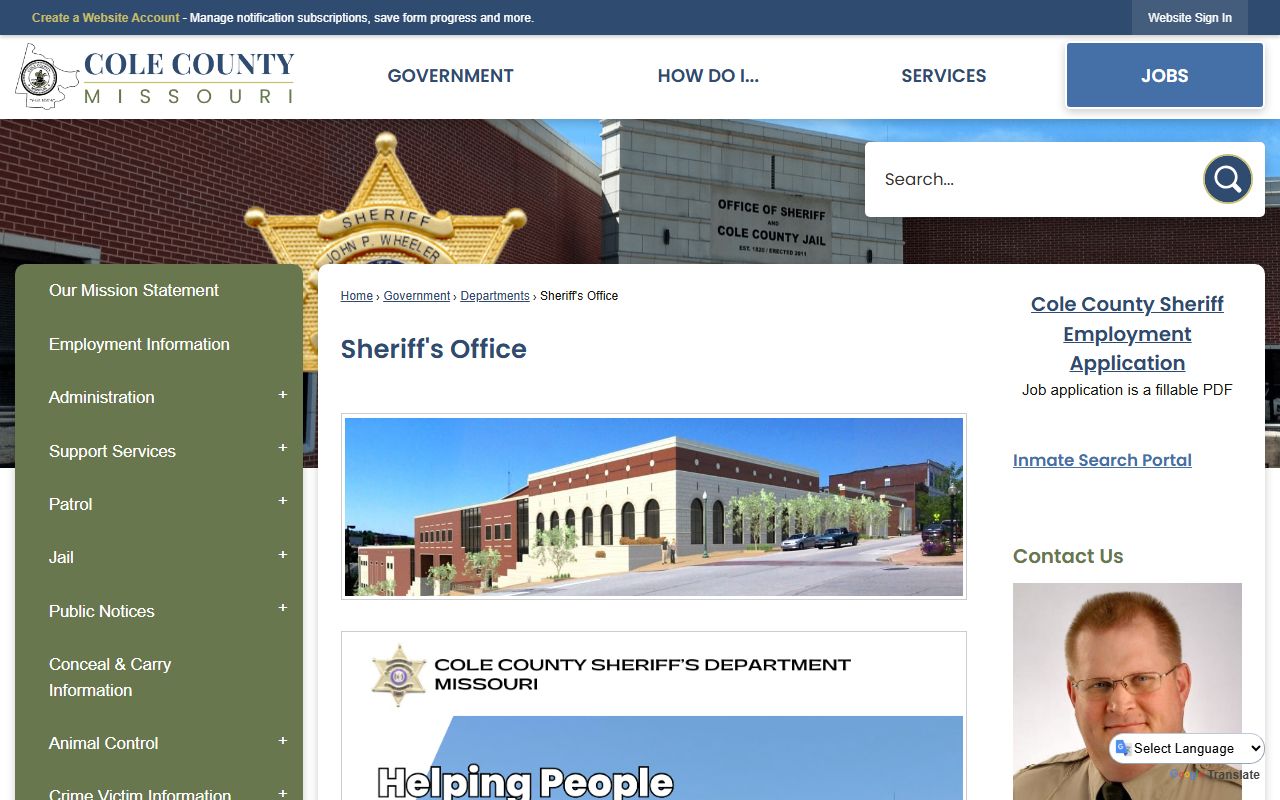 Cole County Sheriff arrest records and booking information in Cole County Missouri