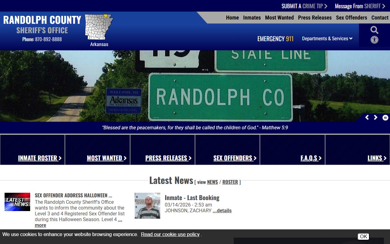 Randolph County Sheriff's Office inmate roster and arrest records search