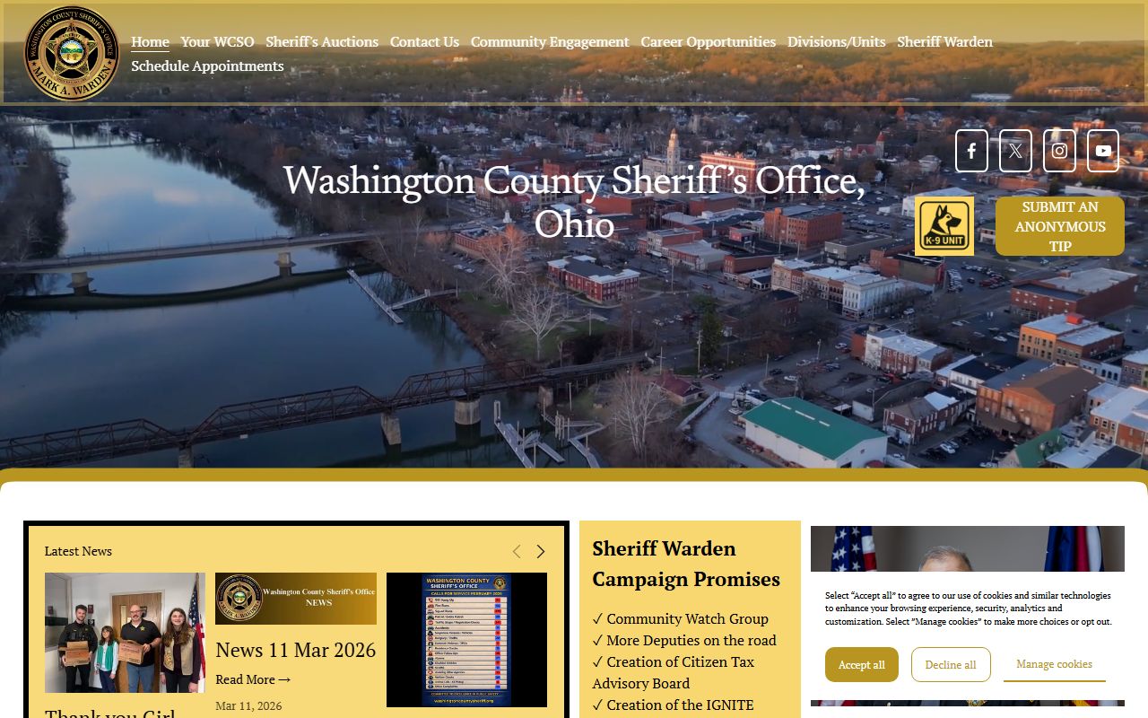 Washington County Sheriff's Office for Washington County arrest records